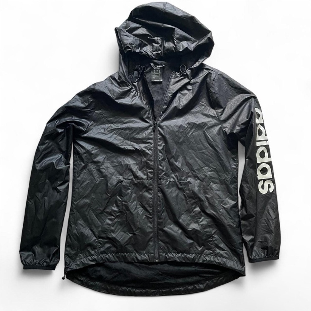 Adidas Women’s Black Lightweight Windbreaker Jacket Size M - Picture 2 of 7